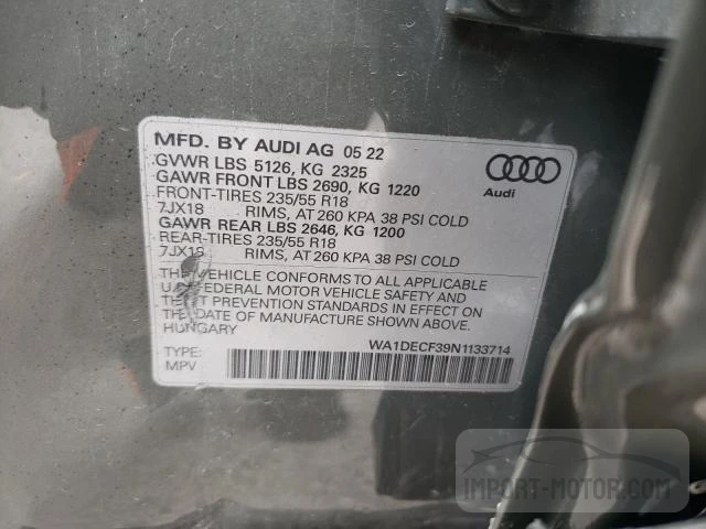 WA1DECF39N1133714 2022 Audi Q3 Premium S Line 45