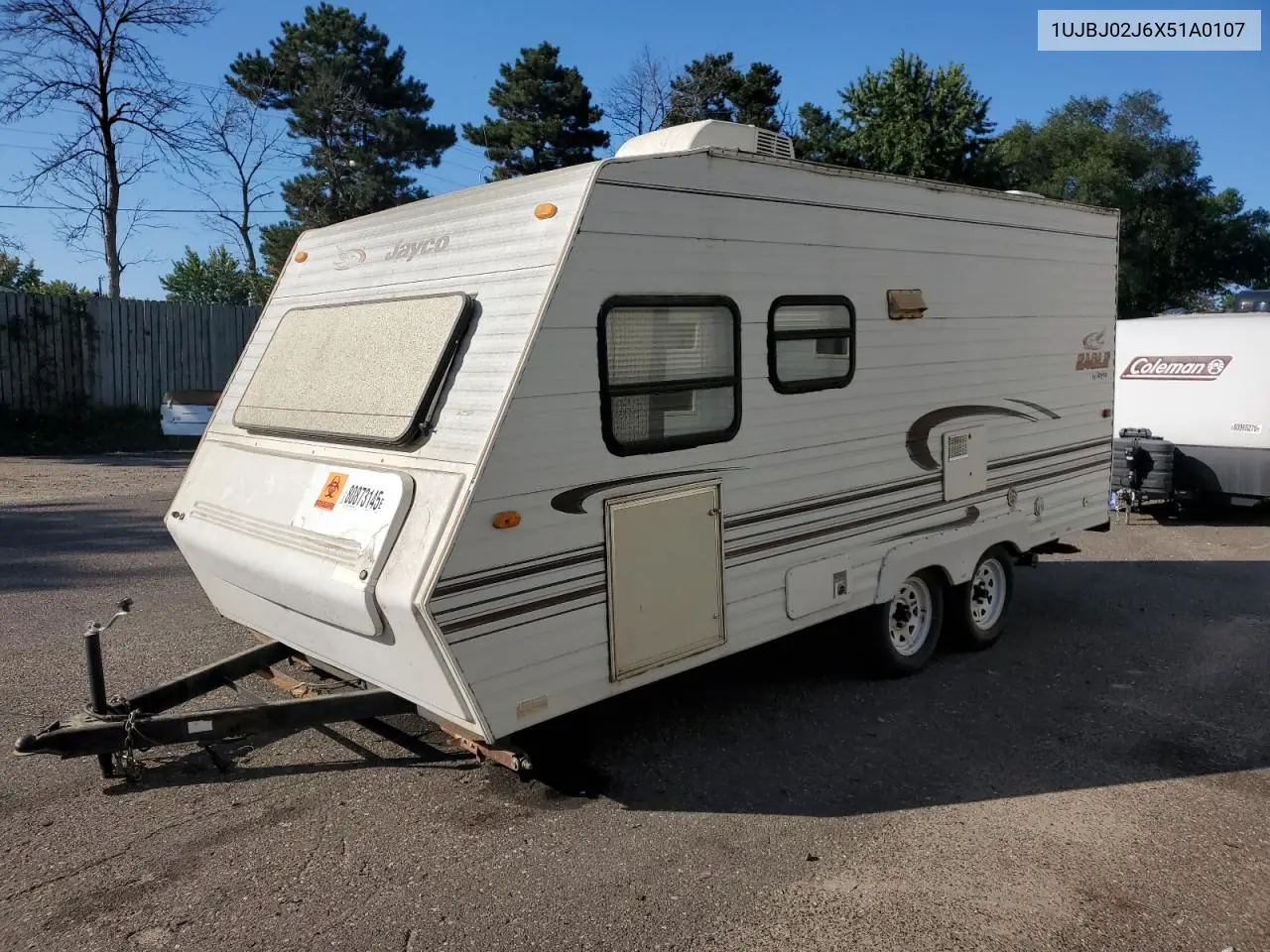 1999 Jayco Eagle Lite 210 VIN: 1UJBJ02J6X51A0107 Lot: 80873145