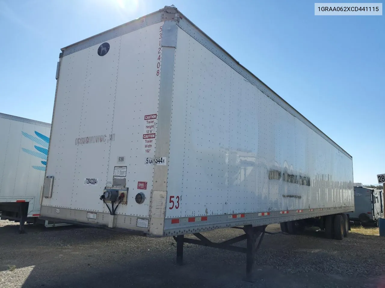 2012 Ggsd Trailer VIN: 1GRAA062XCD441115 Lot: 72843354