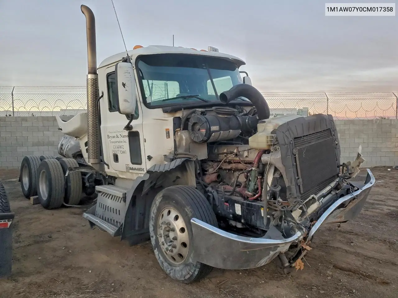 2012 Mack 600 Cxu600 VIN: 1M1AW07Y0CM017358 Lot: 96274515