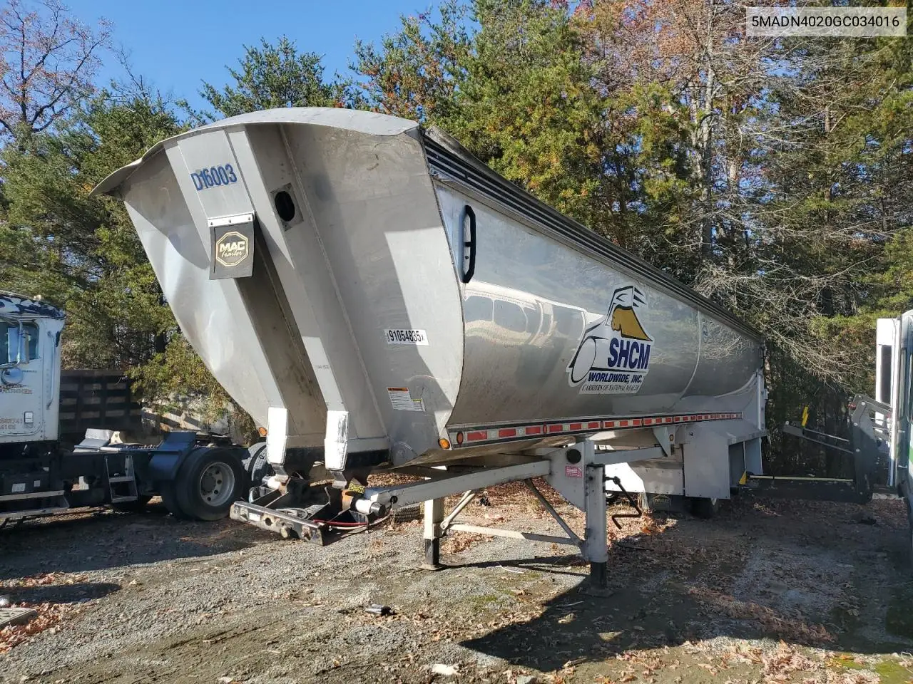 2016 Mac End Dump Trailer VIN: 5MADN4020GC034016 Lot: 91054835