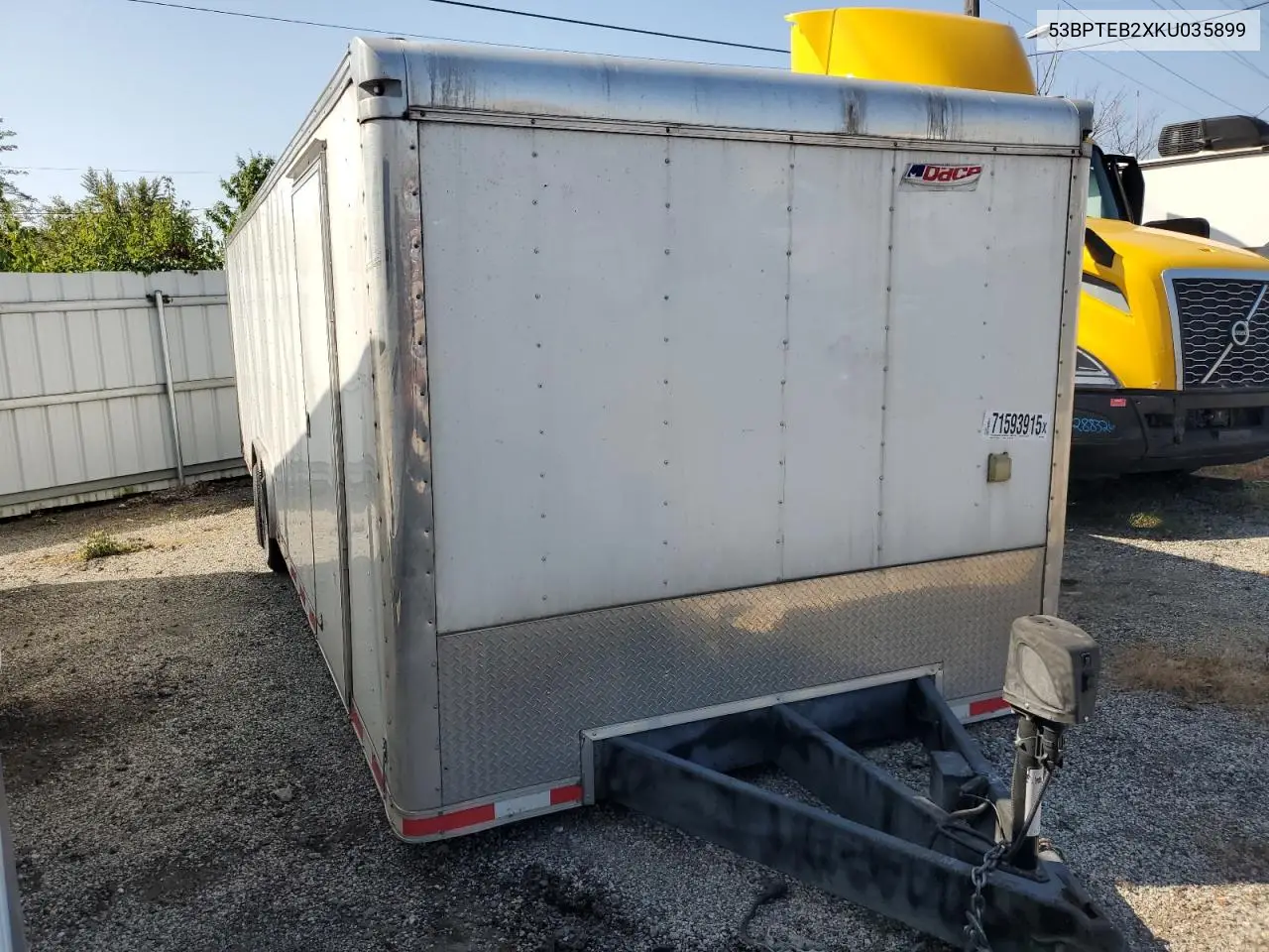 2019 Lgs Jv85X28Te3 Enclosed Cargo Trailer VIN: 53BPTEB2XKU035899 Lot: 71593915