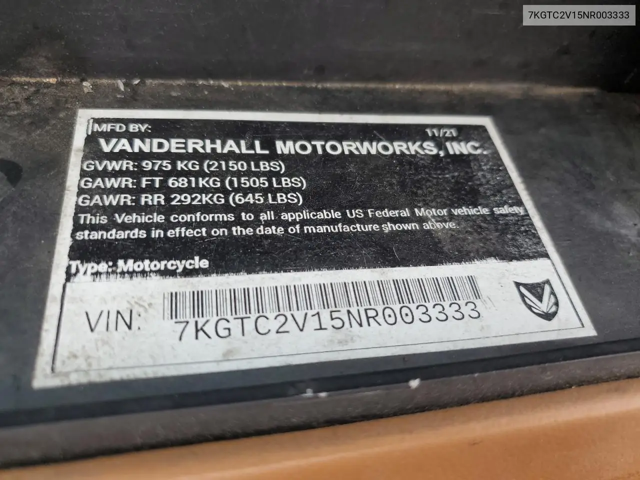 7KGTC2V15NR003333 2021 Vand Trike