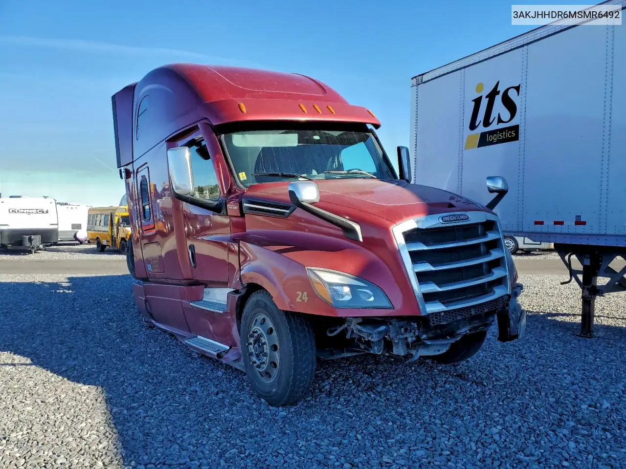 2021 Freightliner Cascadia 1 VIN: 3AKJHHDR6MSMR6492 Lot: 96210725