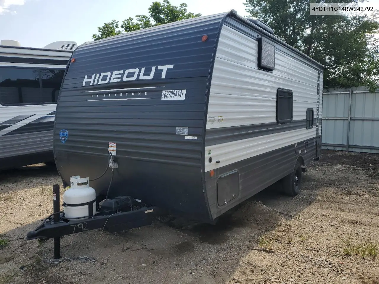 2024 Keystone Hideout VIN: 4YDTH1G14RW242792 Lot: 62706414