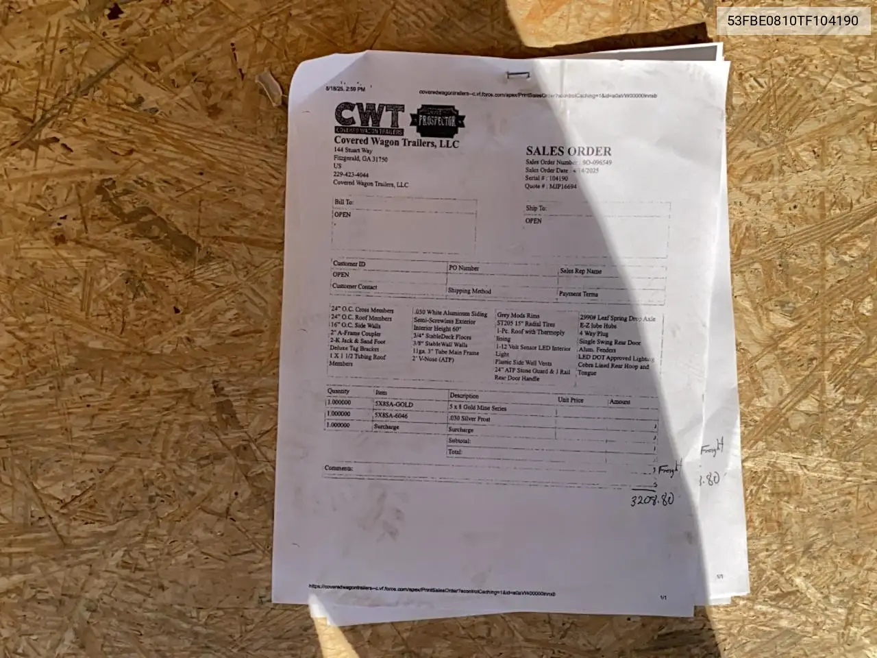53FBE0810TF104190 2025 Other Automobile Other