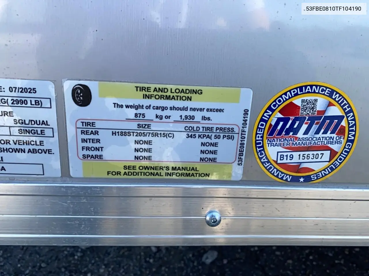53FBE0810TF104190 2025 Other Automobile Other