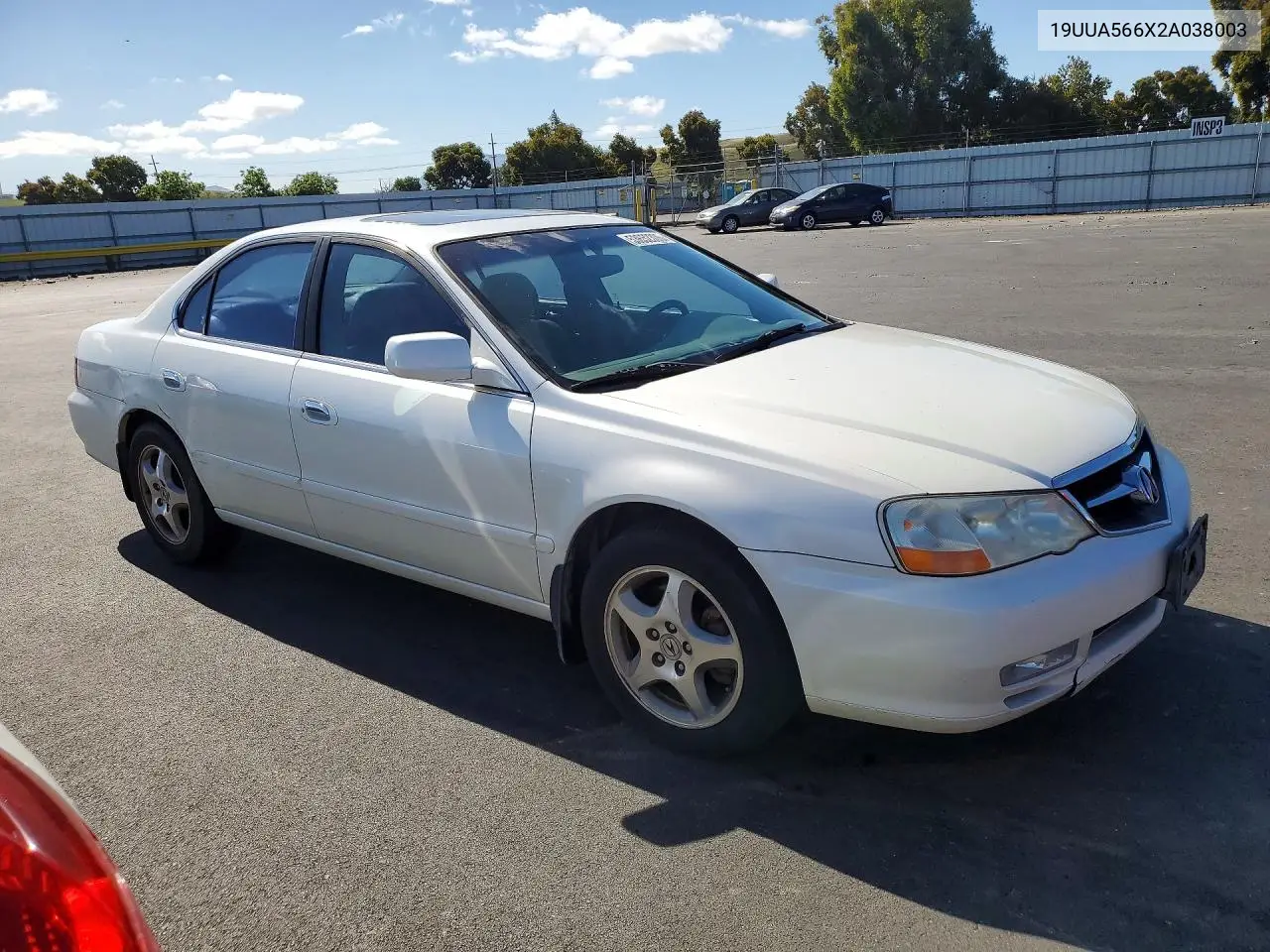 2002 Acura 3.2Tl VIN: 19UUA566X2A038003 Lot: 53652306