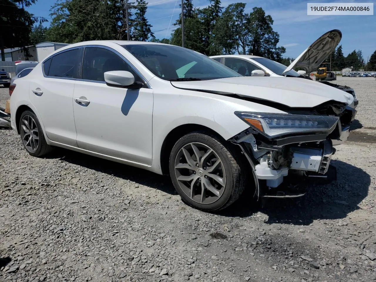 19UDE2F74MA000846 2021 Acura Ilx Premium