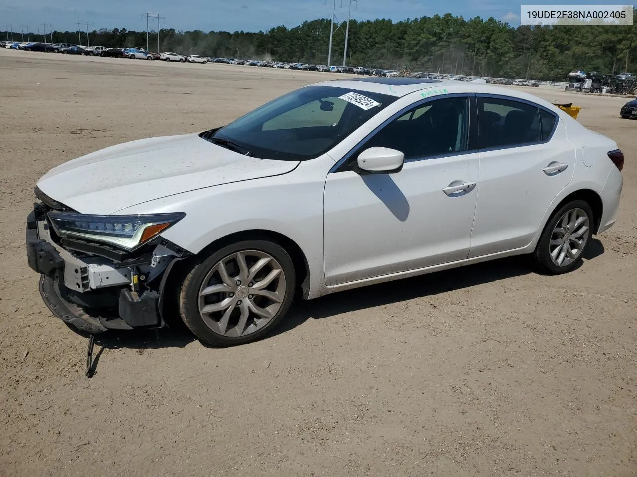 19UDE2F38NA002405 2022 Acura Ilx