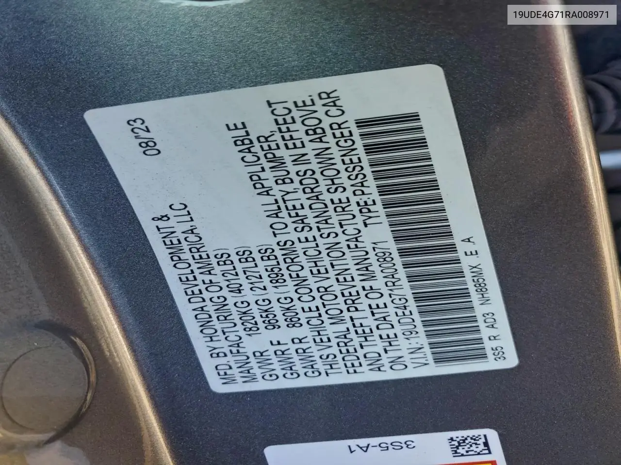 19UDE4G71RA008971 2024 Acura Integra A-Spec Tech