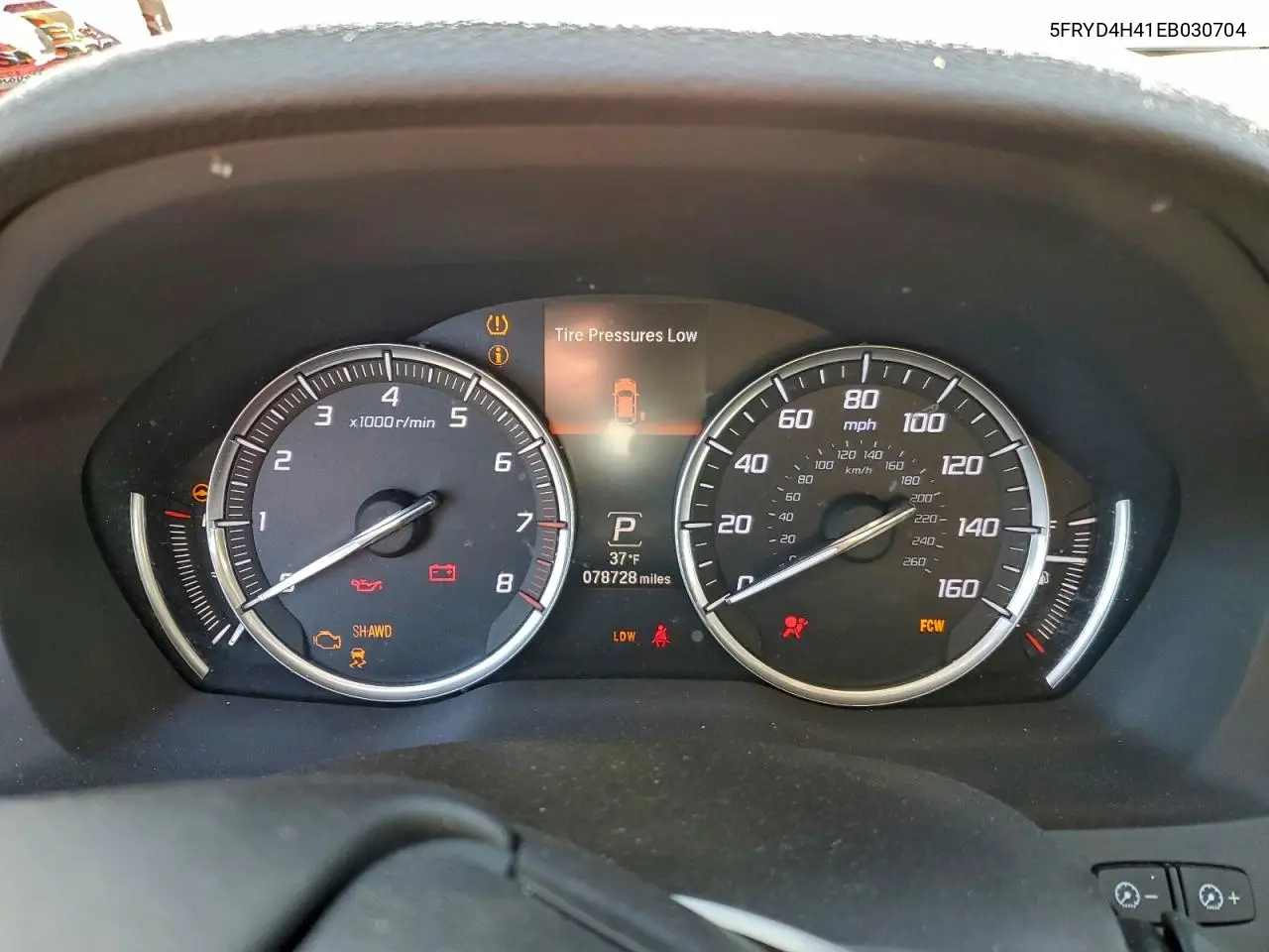 5FRYD4H41EB030704 2014 Acura Mdx Technology