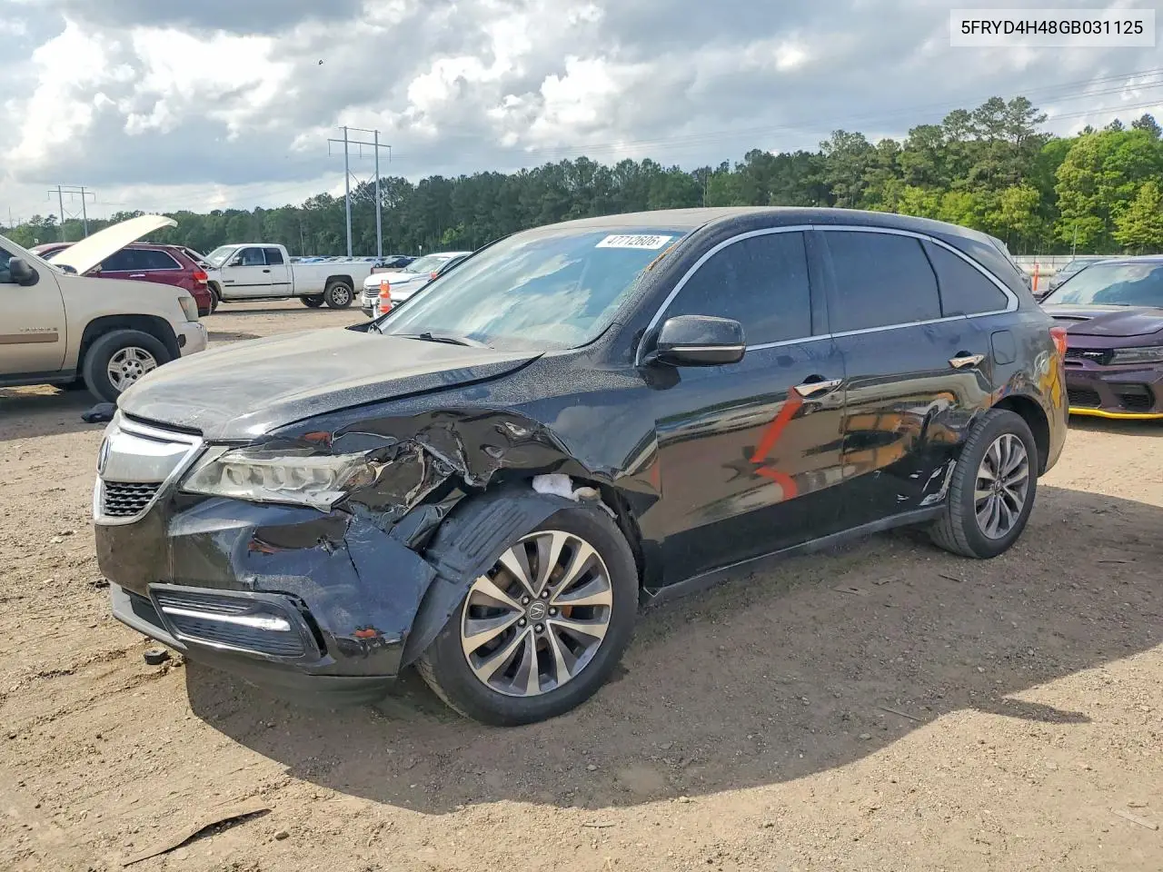 2016 Acura Mdx Technology VIN: 5FRYD4H48GB031125 Lot: 47712606