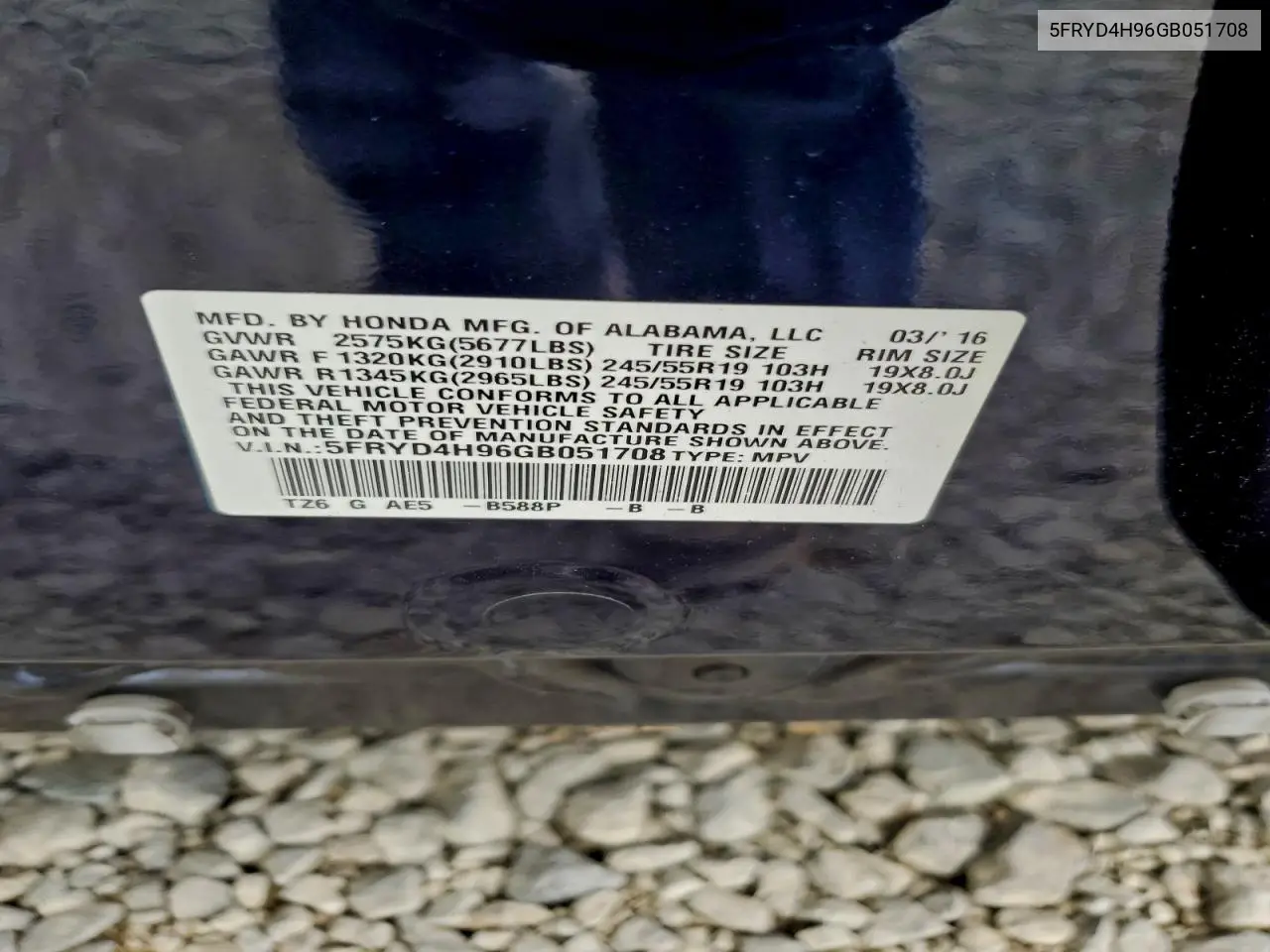 5FRYD4H96GB051708 2016 Acura Mdx Advance