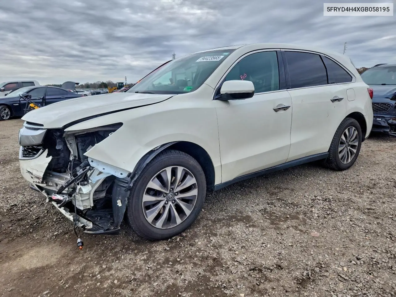5FRYD4H4XGB058195 2016 Acura Mdx Technology