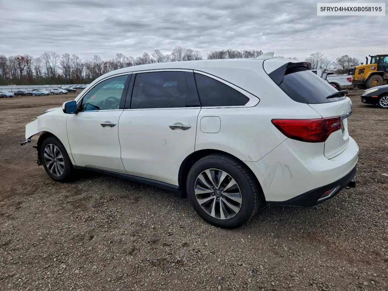 5FRYD4H4XGB058195 2016 Acura Mdx Technology