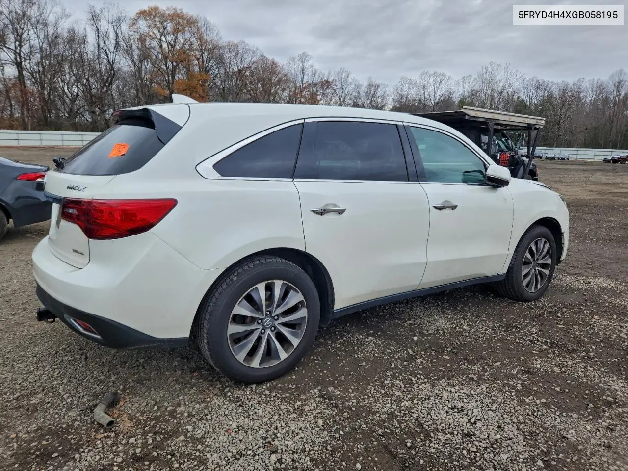 5FRYD4H4XGB058195 2016 Acura Mdx Technology