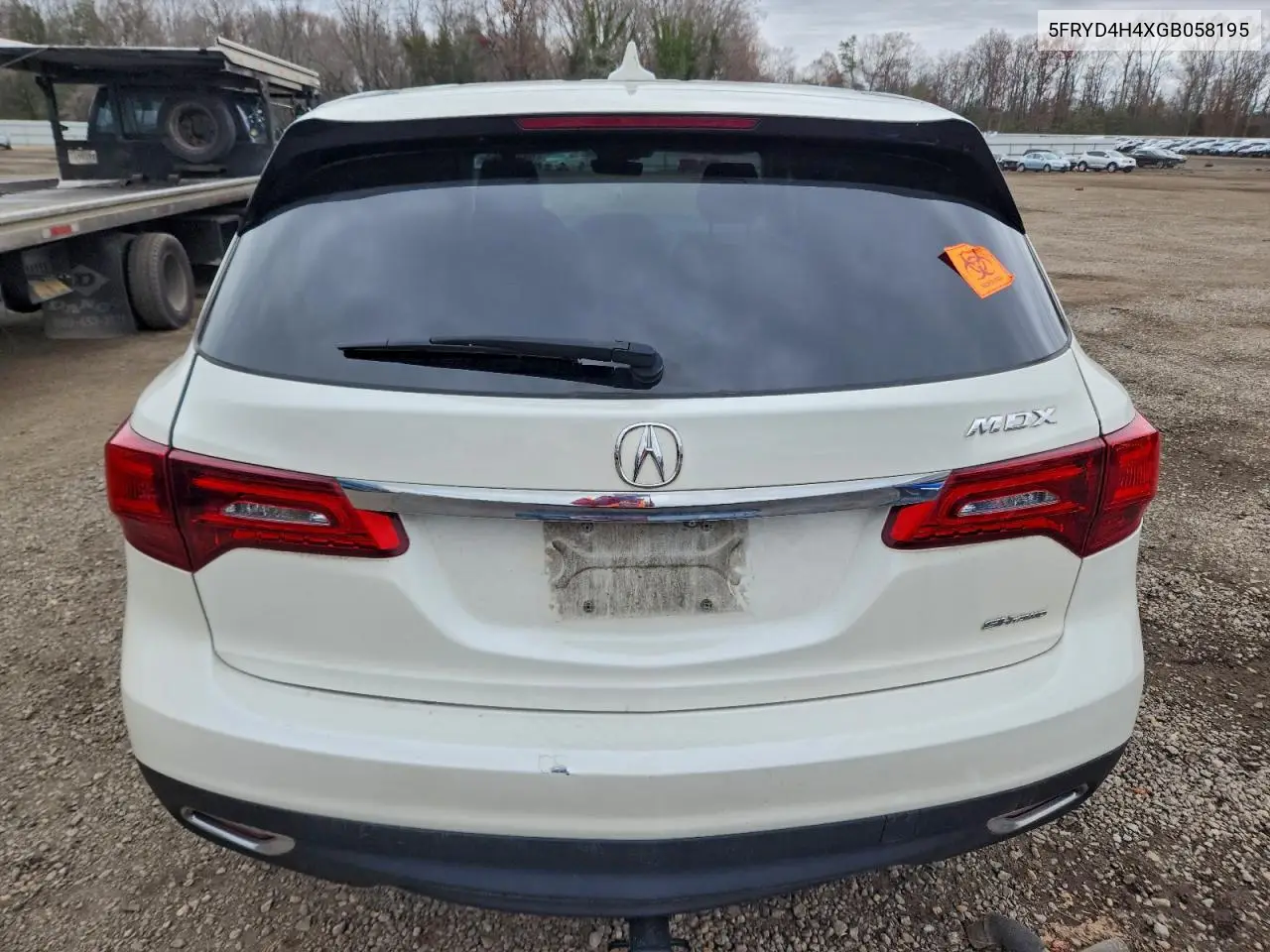 5FRYD4H4XGB058195 2016 Acura Mdx Technology