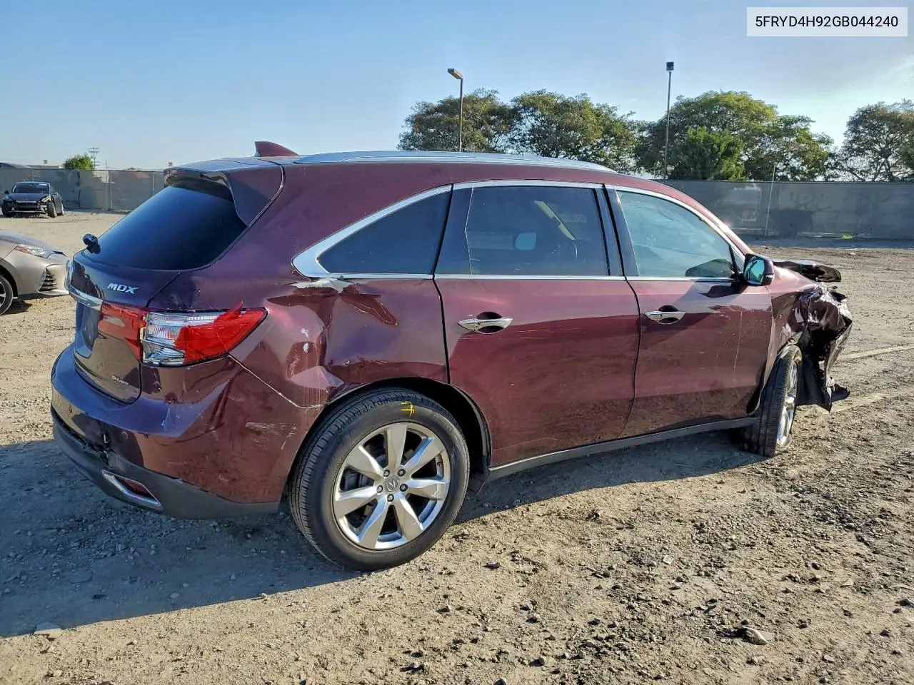 5FRYD4H92GB044240 2016 Acura Mdx Advance