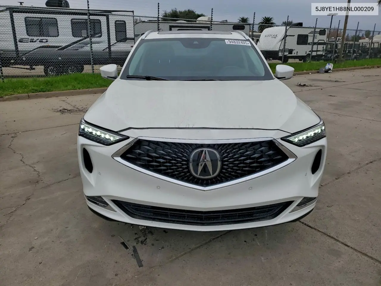 5J8YE1H88NL000209 2022 Acura Mdx Advance