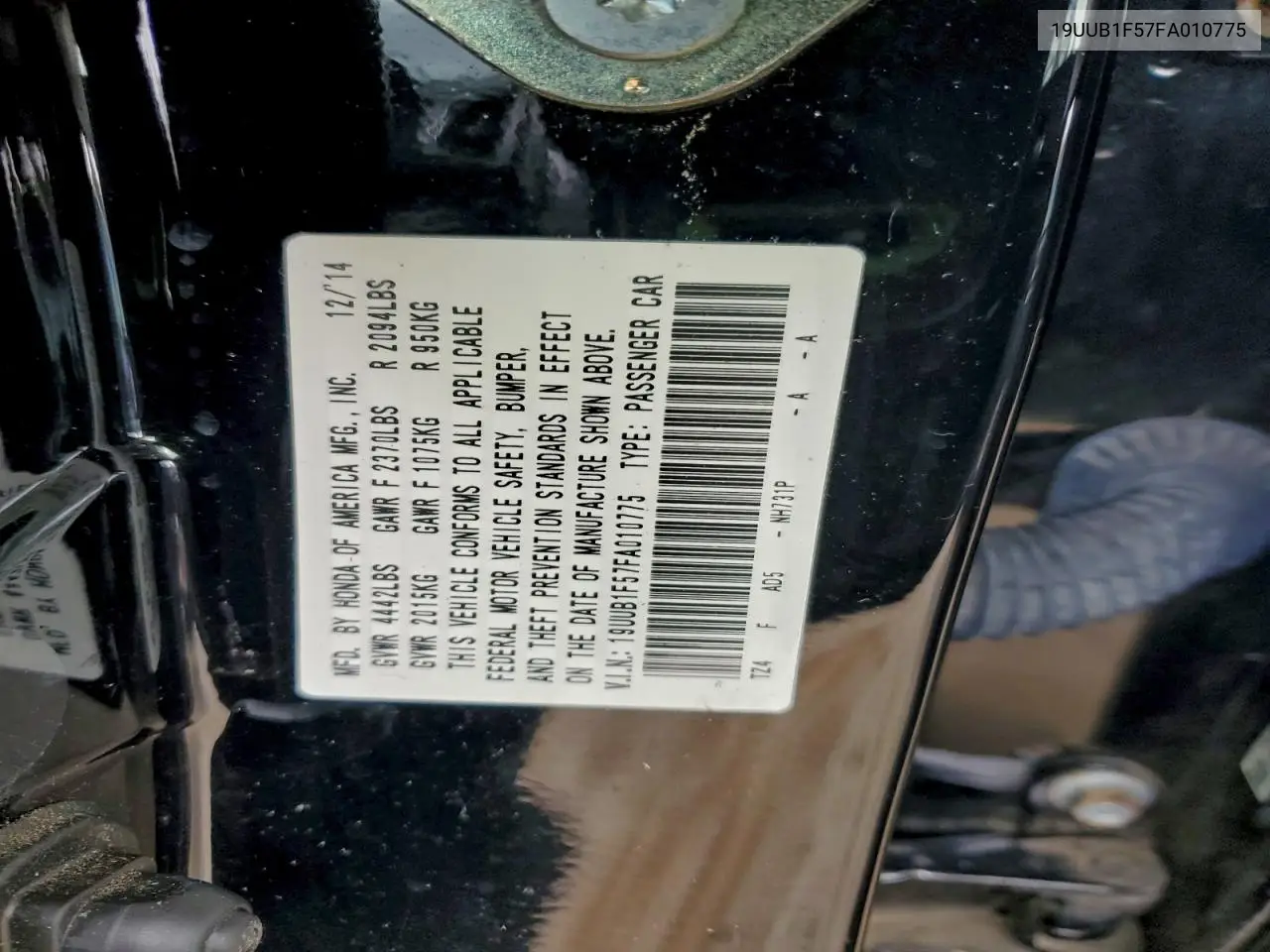 19UUB1F57FA010775 2015 Acura Tlx Tech
