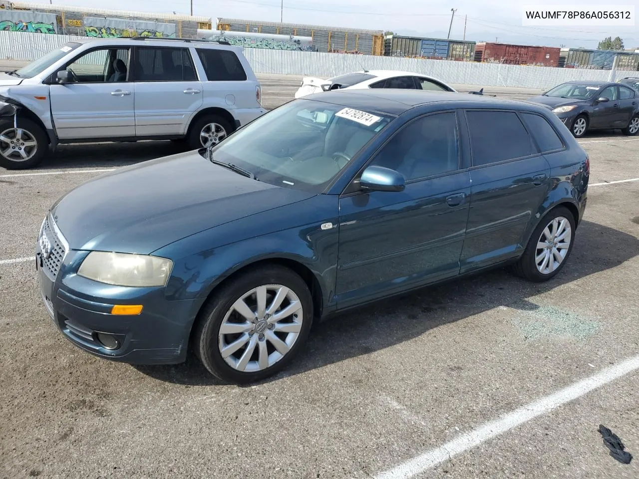 2006 Audi A3 2.0 Sport VIN: WAUMF78P86A056312 Lot: 54792874