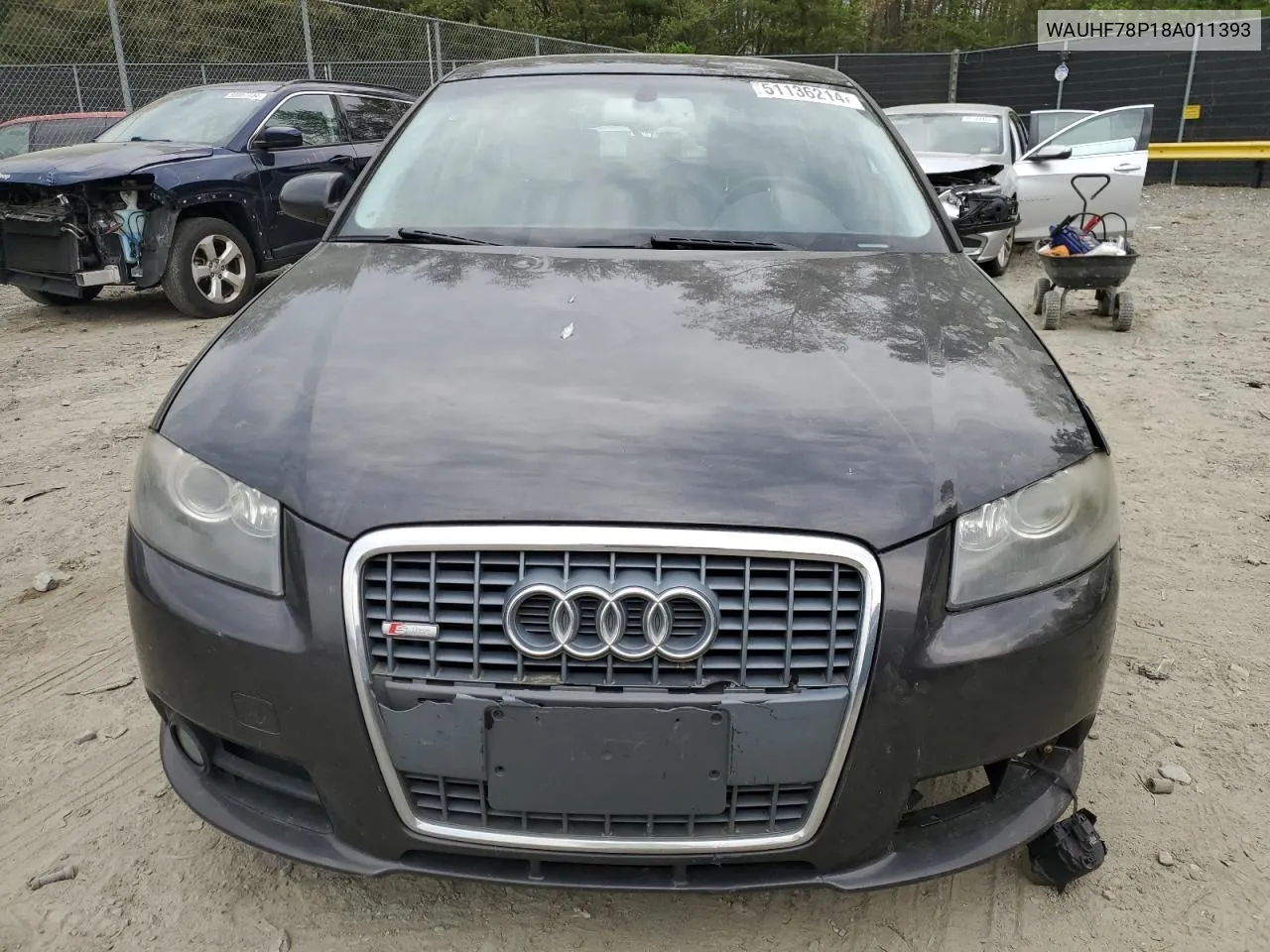 2008 Audi A3 2.0 VIN: WAUHF78P18A011393 Lot: 51136214