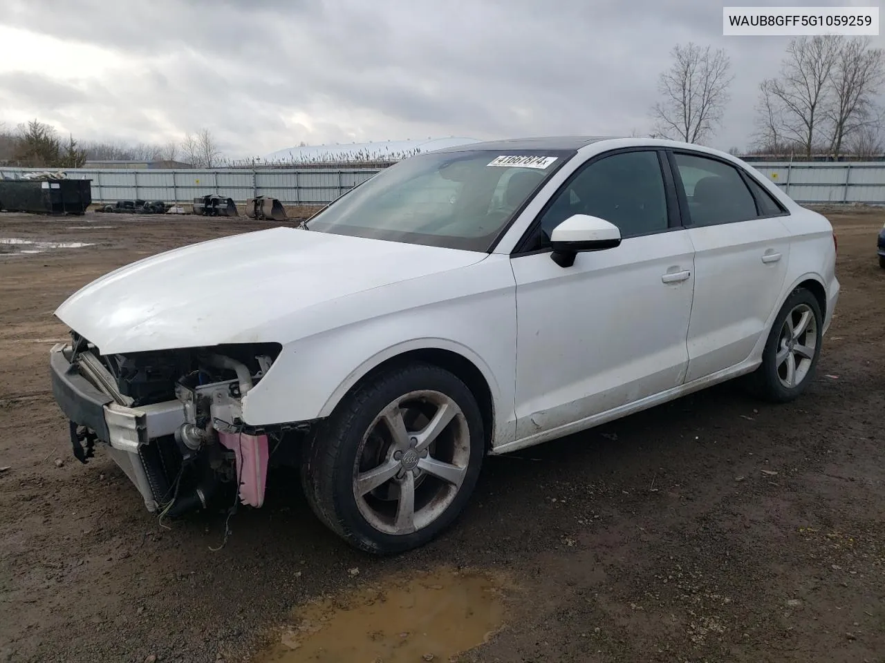 WAUB8GFF5G1059259 2016 Audi A3 Premium