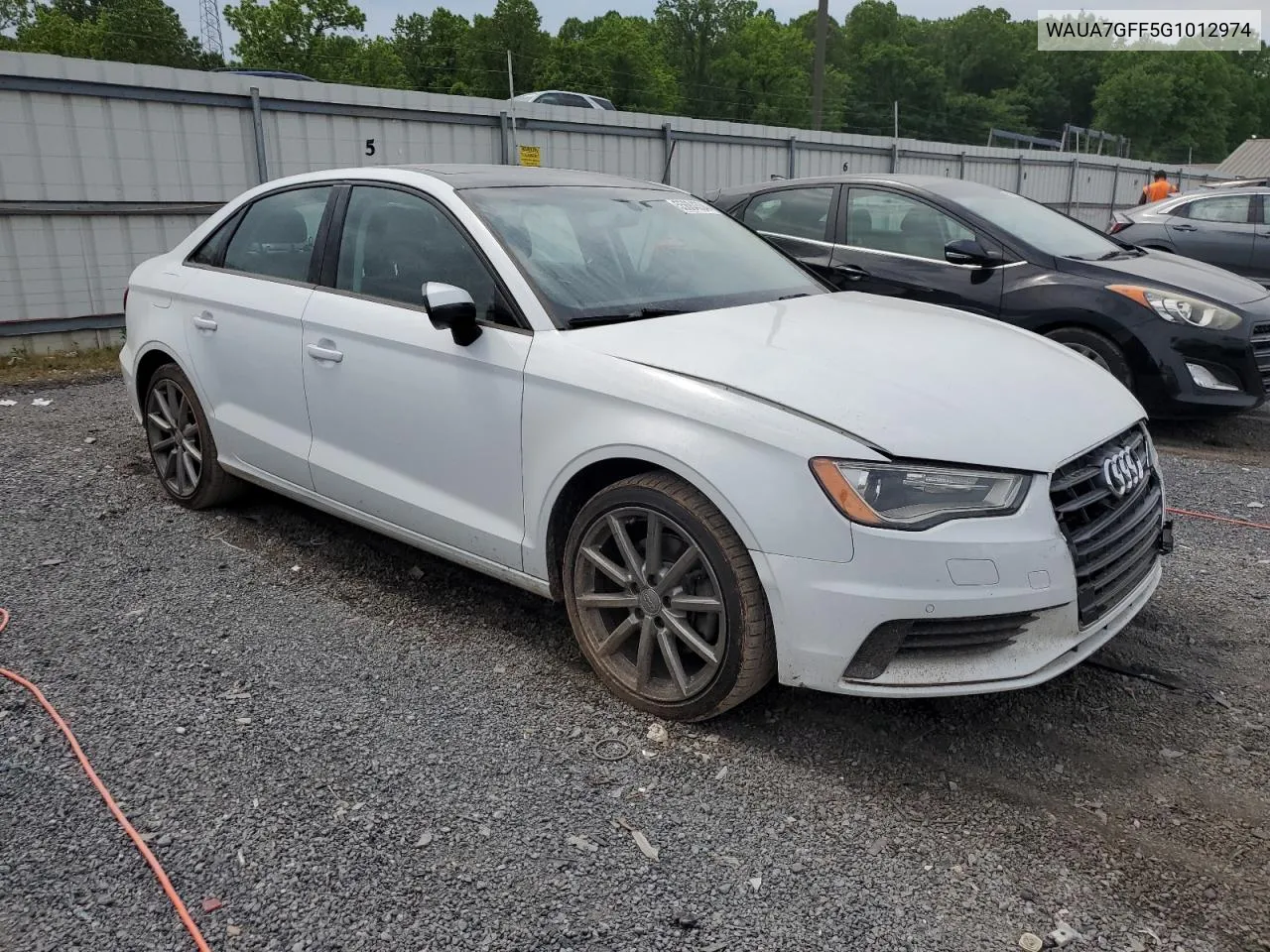 2016 Audi A3 Premium VIN: WAUA7GFF5G1012974 Lot: 55684534