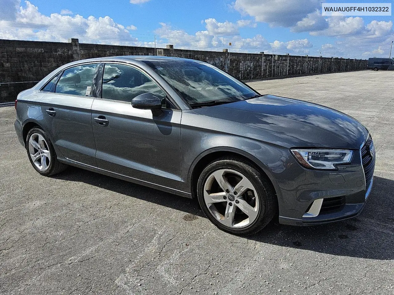 WAUAUGFF4H1032322 2017 Audi A3 Premium