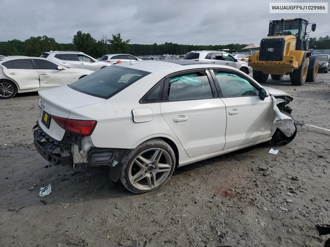 WAUAUGFF9J1029986 2018 Audi A3 Premium