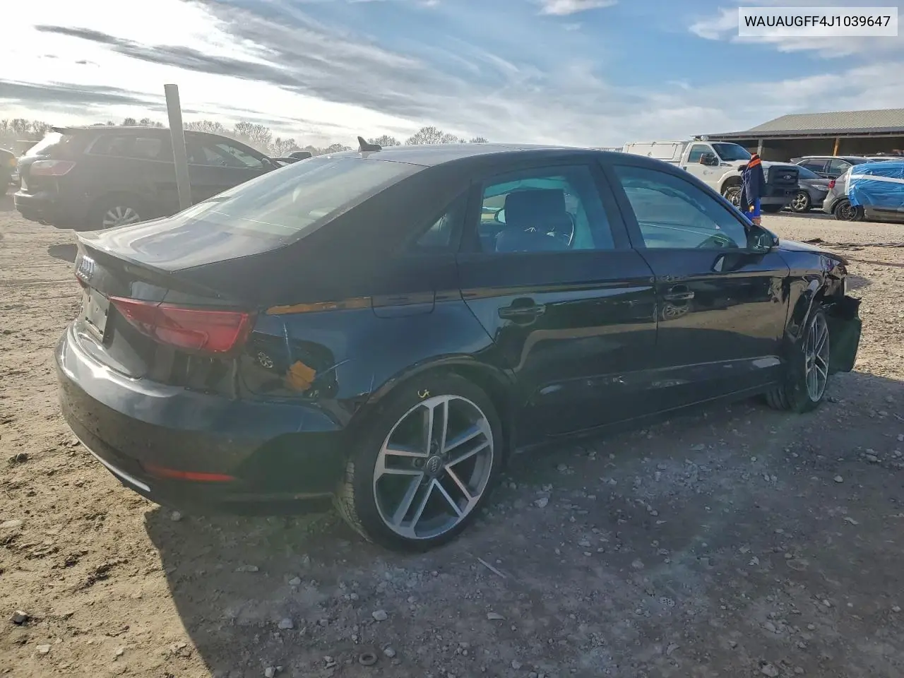 WAUAUGFF4J1039647 2018 Audi A3 Premium