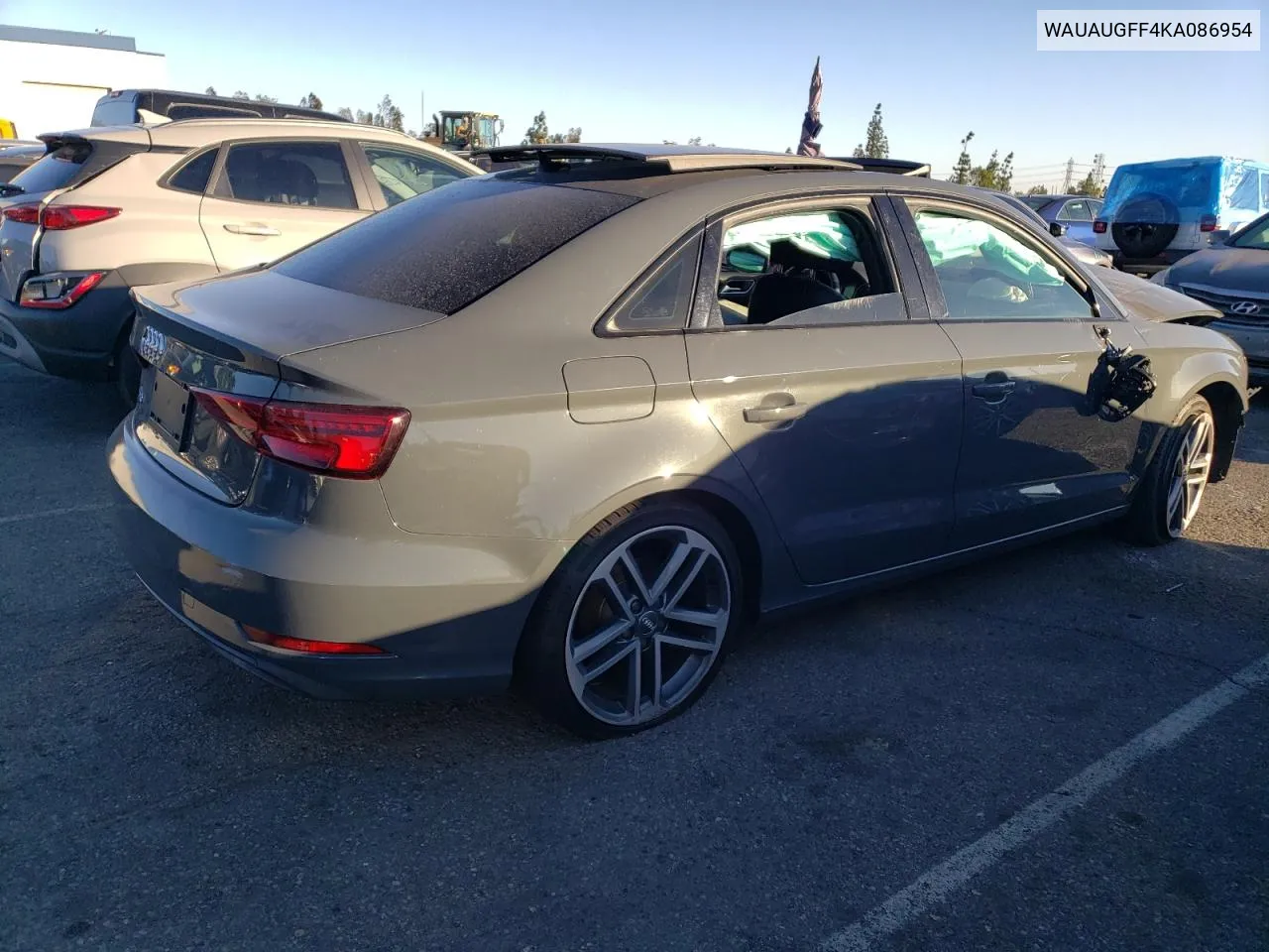 WAUAUGFF4KA086954 2019 Audi A3 Premium