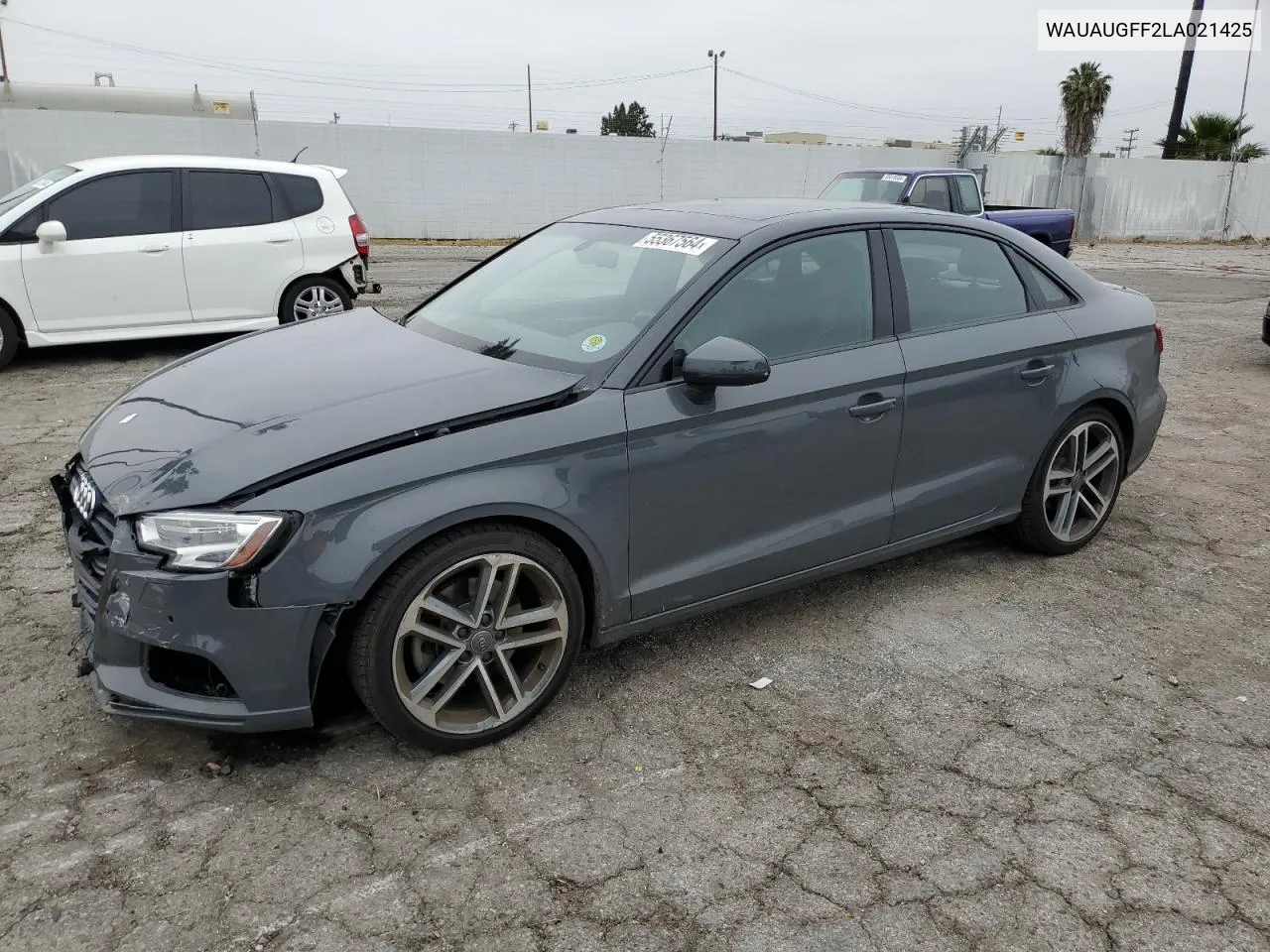 2020 Audi A3 Premium VIN: WAUAUGFF2LA021425 Lot: 55367564