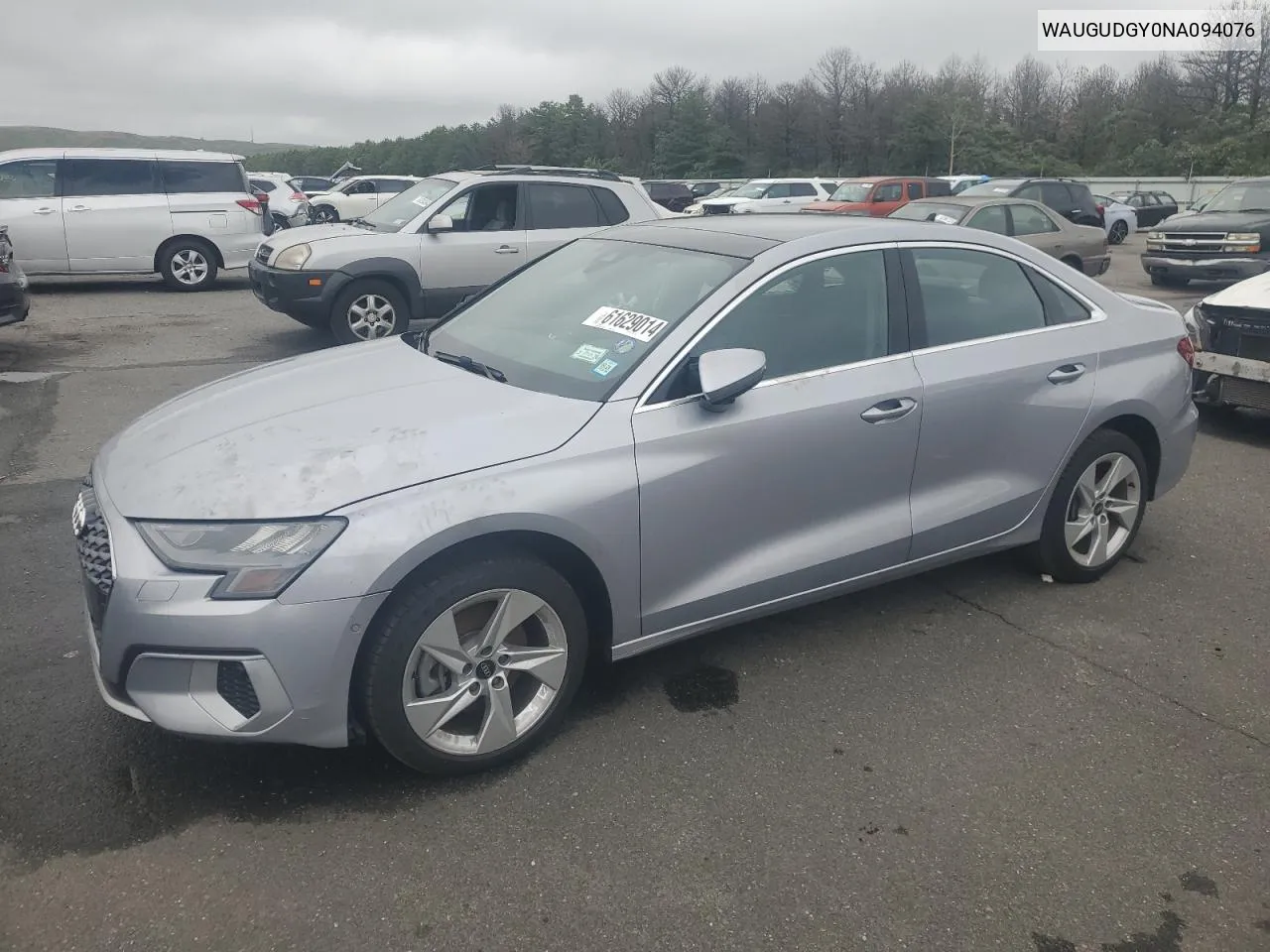 WAUGUDGY0NA094076 2022 Audi A3 Premium