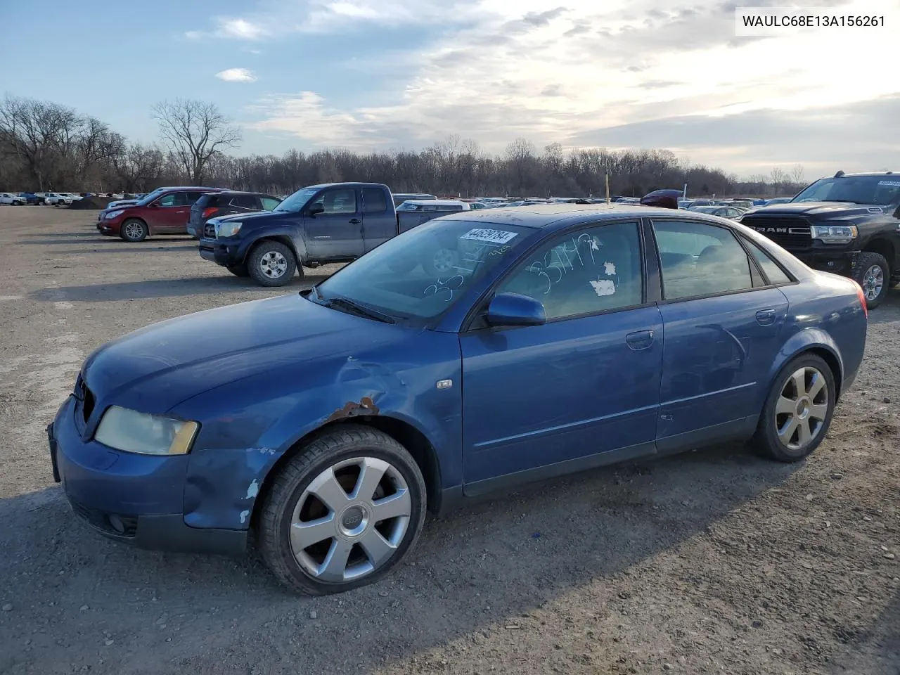 2004 Audi A4 1.8T Quattro VIN: WAULC68E13A156261 Lot: 74357434