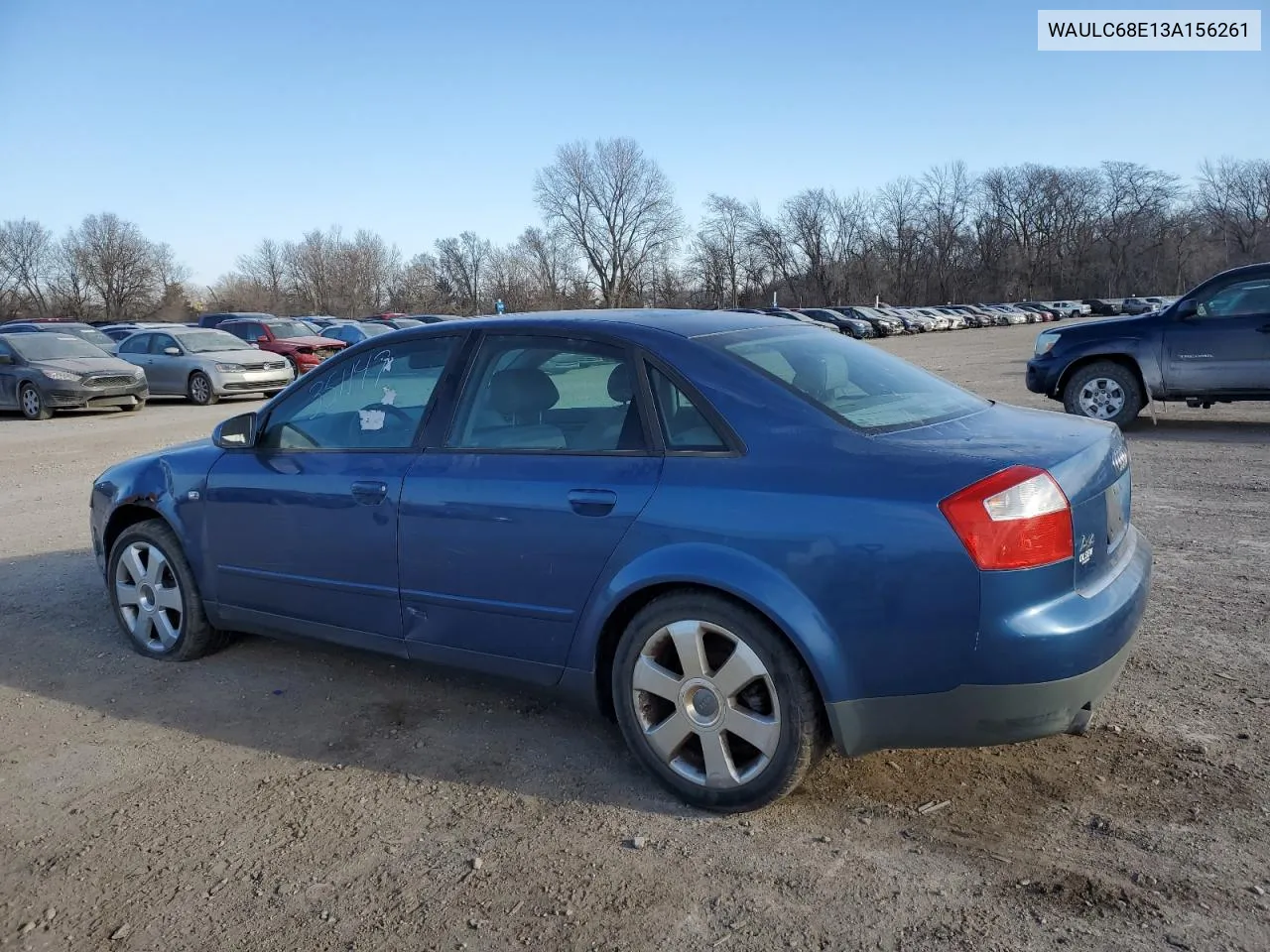 2004 Audi A4 1.8T Quattro VIN: WAULC68E13A156261 Lot: 74357434