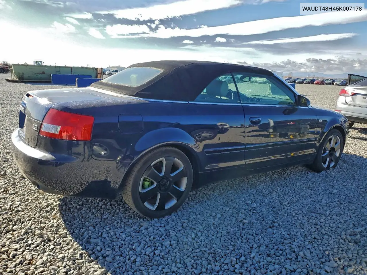 WAUDT48H45K007178 2005 Audi A4 Quattro Cabriolet