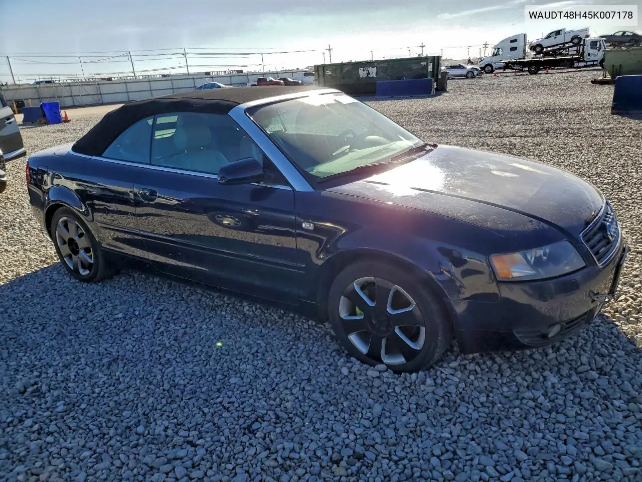 WAUDT48H45K007178 2005 Audi A4 Quattro Cabriolet
