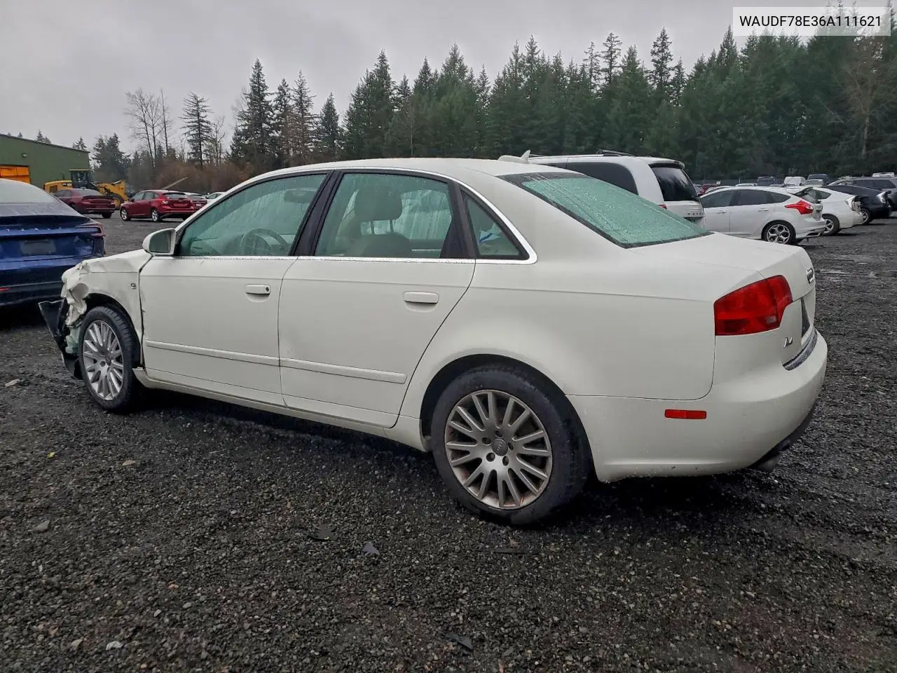 WAUDF78E36A111621 2006 Audi A4 2.0T Quattro