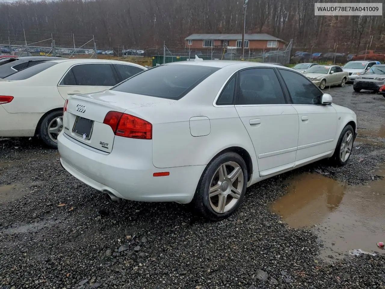 WAUDF78E78A041009 2008 Audi A4 2.0T Quattro