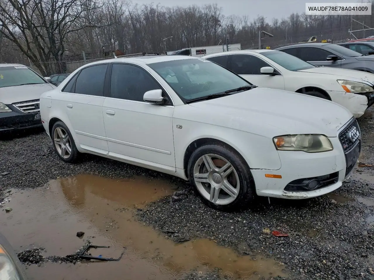 WAUDF78E78A041009 2008 Audi A4 2.0T Quattro