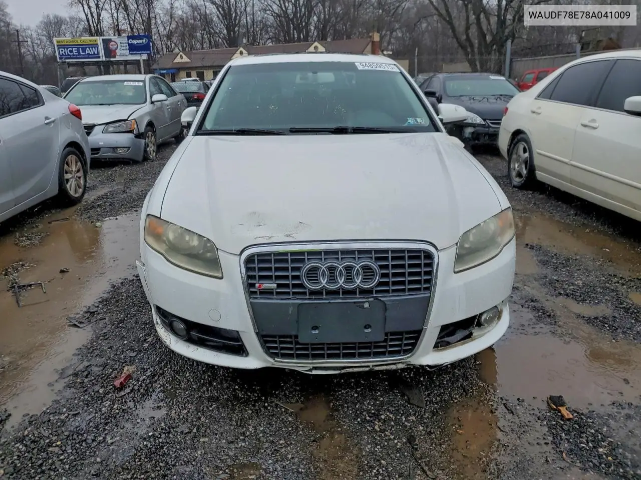 WAUDF78E78A041009 2008 Audi A4 2.0T Quattro