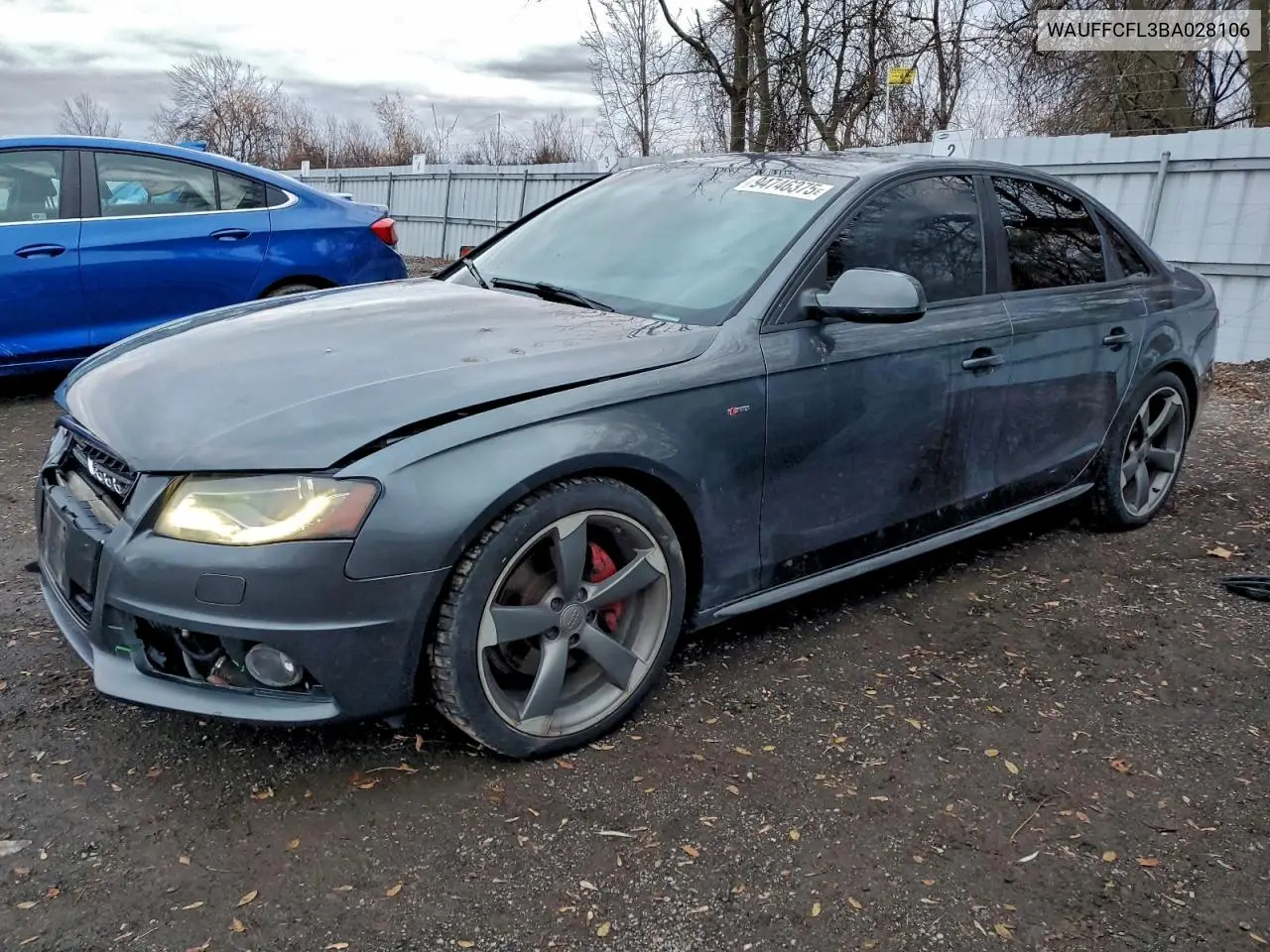 WAUFFCFL3BA028106 2011 Audi A4 Premium Plus