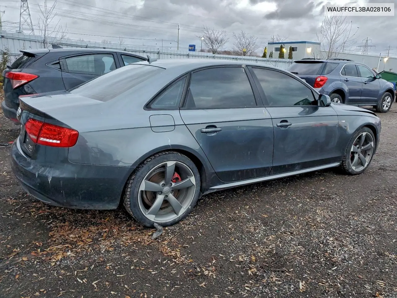 WAUFFCFL3BA028106 2011 Audi A4 Premium Plus