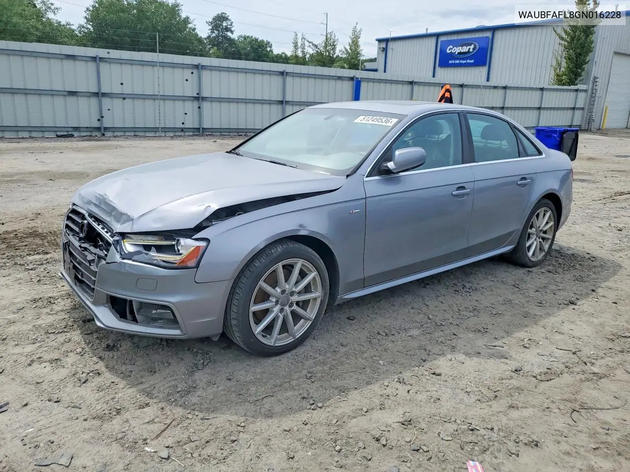WAUBFAFL8GN016228 2016 Audi A4 Premium S-Line
