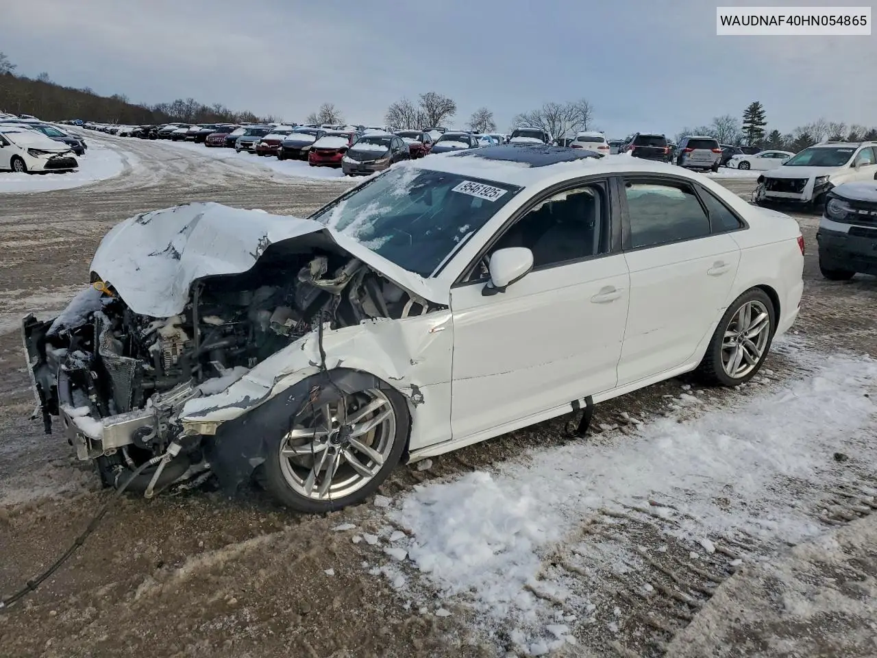 WAUDNAF40HN054865 2017 Audi A4 Premium