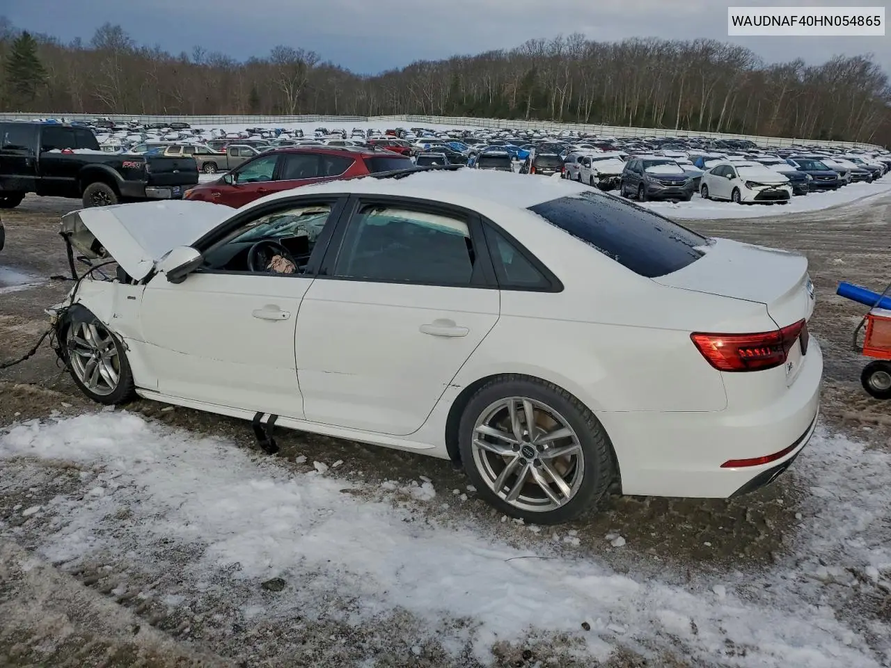 WAUDNAF40HN054865 2017 Audi A4 Premium