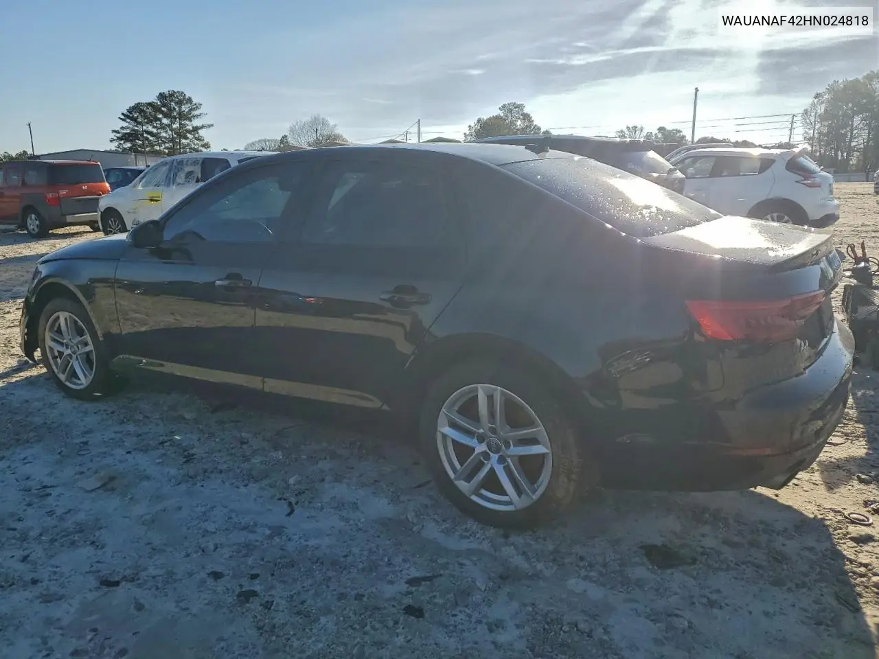 WAUANAF42HN024818 2017 Audi A4 Premium