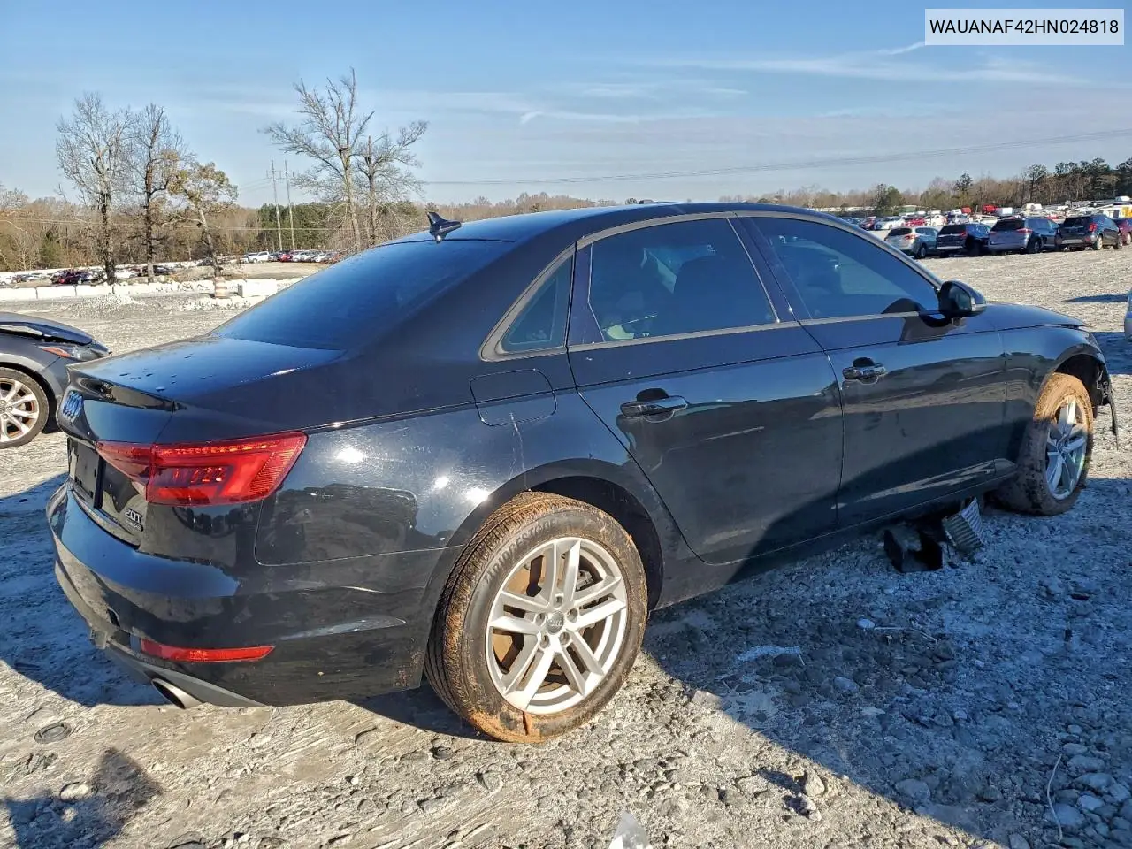 WAUANAF42HN024818 2017 Audi A4 Premium